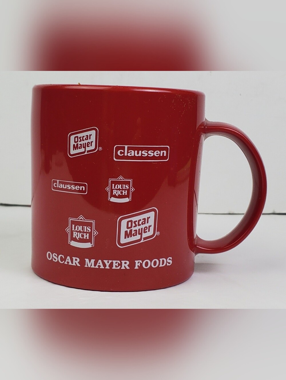 Oscar Mayer Foods Vintage Plastic Coffee Mug Cup Advertising - Made in USA - NOS